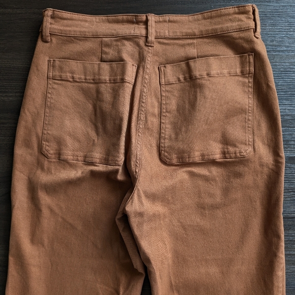 Everlane Straight Leg Crop Utility Pants Burnt Orange Cognac Size 10 - Picture 7 of 7